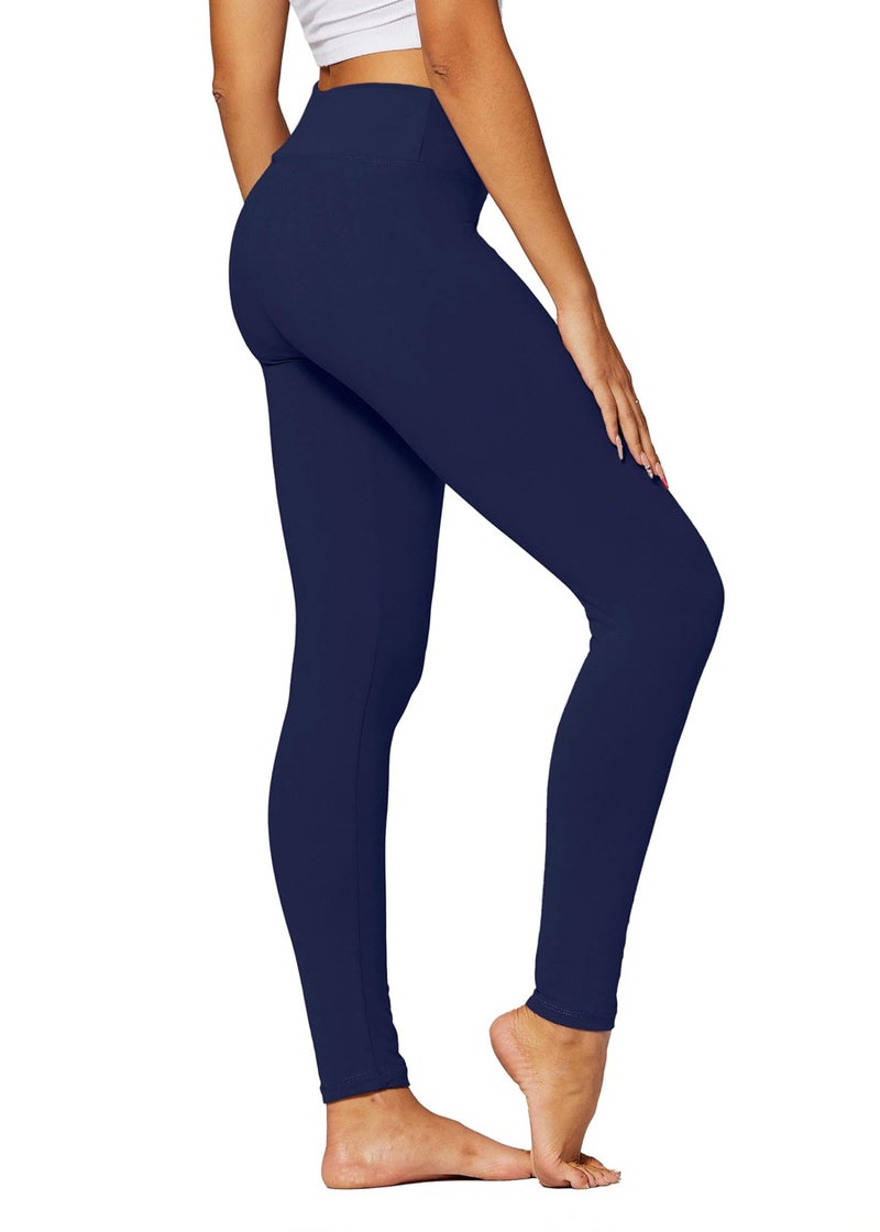 Conceited Leggings for Women - High Waisted - Soft - Casual - Navy Blue - Small - Medium - Image 1